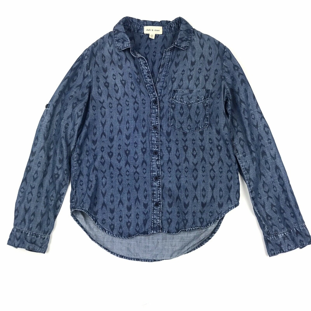 Cloth & Stone Roll Tab Sleeve Shirt XS - Picture 1 of 4